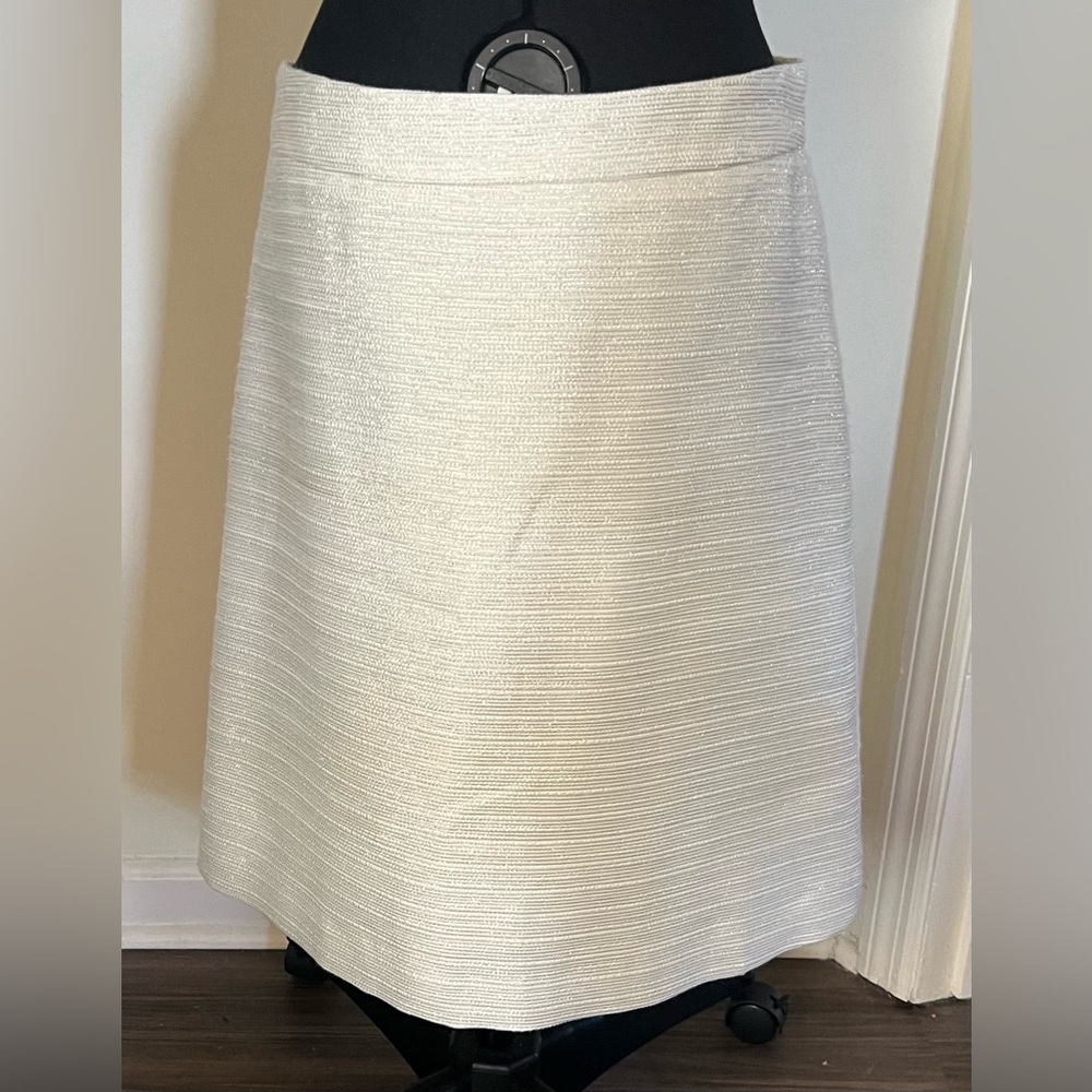 Cream and metallic threaded Skirt